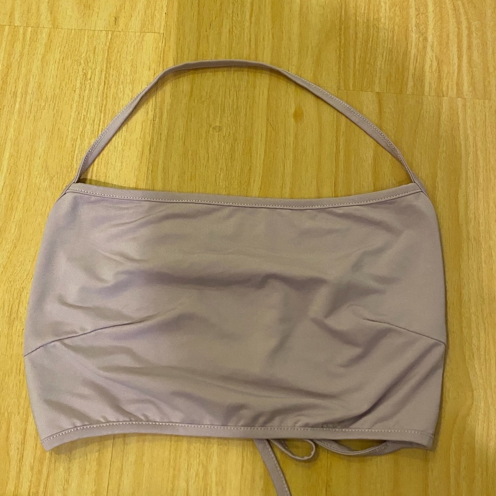 Lilac Purple Crop Tank 2 tie in back